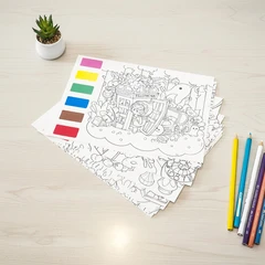 main image Ataru Kertas Mewarnai Set 12 Lembar V1 - Mix