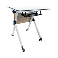 Yori Meja Komputer Lite Training - Putih/cokelat Oak