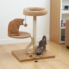 main image Cavea 54x44x59 Cm Pohon Bermain Kucing Condo - Krem Beige