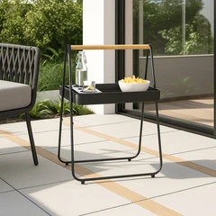 main image Soleil Atom Meja Teras Portabel Dengan Handle - Hitam
