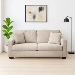 Ashley Bavello-9 Sofa Fabric 3 Seater - Cokelat Muda
