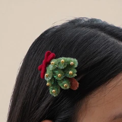 main image Ataru Jepit Rambut Natal Christmas Tree - Hijau/Merah