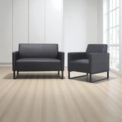 Informa Hillton Set Sofa Kulit 1 & 2 Seater - Hitam