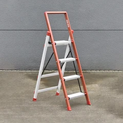 main image Azko 1.2 Mtr Tangga Lipat Aluminium & Steel 4 Step Saving Save - Merah/Putih