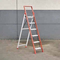 main image Azko 1.6 Mtr Tangga Lipat Aluminium & Steel 6 Step Saving Save - Merah/Putih
