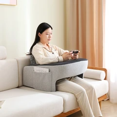 main image Sleeplite 65x53x30 Cm Bantal Sandaran Baca Multifungsi Memory Foam - Abu-Abu/Hitam