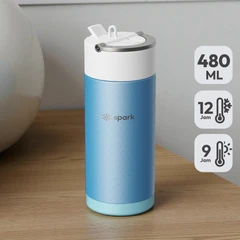 main image Spark Flicksip Botol Vacuum Flask Stainless Steel 480 Ml - Biru Vitamin Sea