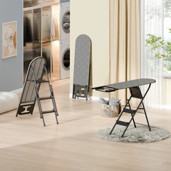 main image Stora Meja Setrika Lipat Multifungsi Dengan Tangga - Abu-Abu