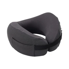 main image Passport Bantal Leher Memory Foam - Hitam/Abu-Abu