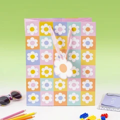 main image Ataru 26.5x33x14 Cm Tas Kado Floral Checker - Mix