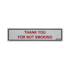 main image Azko 4.5x19.5 Cm Stiker Anodized Sign Thank You For Not Smoking