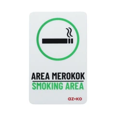 main image Azko 10x16 Cm Stiker Anodized Sign Smoking Area - Putih