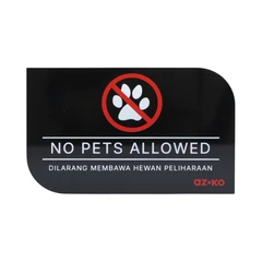 main image Azko 10x16 Cm Stiker Anodized Sign No Pets Allowed - Hitam