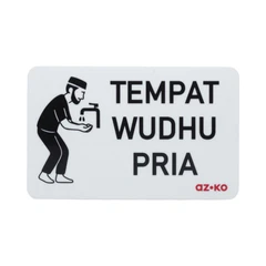 main image Azko Stiker Anodized Sign Tempat Wudhu Pria & Wanita - Putih