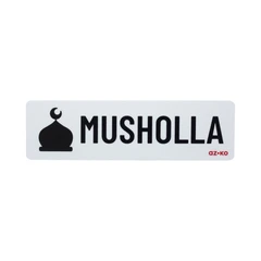 main image Azko 7.5x26 Cm Stiker Anodized Sign Mushola - Putih