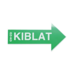 main image Azko 6x12 Cm Stiker Anodized Sign Kiblat - Hijau