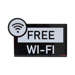 main image Azko 30x20 Cm Stiker Anodized Sign Free Wifi - Hitam