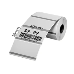 Odi 40x30 Mm Stiker Label Square Thermal Transparan - Hitam