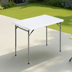 main image Krisbow 90x60 cm Meja Lipat Rectangle - Putih