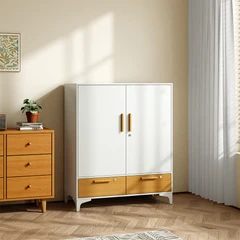 main image Stora Lemari Pakaian Japandi 2 Pintu Dengan 2 Laci 90x40x109 Cm - Putih