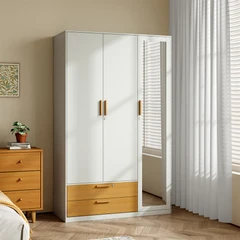 main image Stora Lemari Pakaian Japandi 3 Pintu Dengan 2 Laci 120x50x195 Cm - Putih