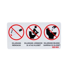 main image Azko 10x20 Cm Stiker Anodized Akrilik 3 Sign Toilet - Putih