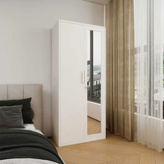 main image Stora Home Slimline Lemari Pakaian 2 Pintu Tarik - Putih