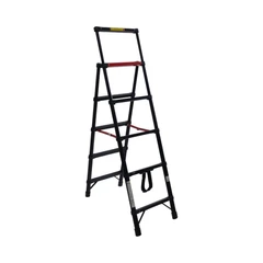 main image Fixsteps Tangga Teleskopik Soft Close 1.6 Meter 5+1 Step - Hitam