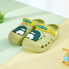 main image Ataru Sandal Anak Clogs Dino Cute Ukuran 22/23 - Hijau