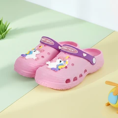 main image Ataru Sandal Anak Clogs Unicorn Cute Ukuran 22/23 - Pink
