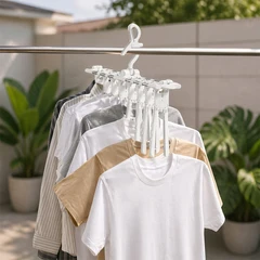 main image Stora Jemuran Baju Plastik Connected 8 Hanger - Putih