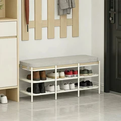 main image Stora Rak Sepatu Dengan Bench 2 Tingkat 104x44.3x45 cm - Abu-Abu