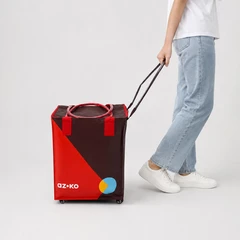 main image Azko Flexicart Troli Belanja Plastik PP Dengan Roda 40x30x50 cm - Merah