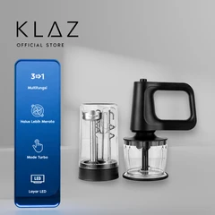 main image Klaz Hand Blender Chopper Mixer 4-in-1 600 Watt - Hitam