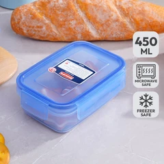 Komax Biokips Kotak Makanan Dengan 2 Sekat Rectangle 450 ml - Biru