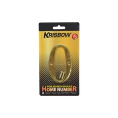 main image Krisbow Huruf Rumah O Polish Brass 10 Cm