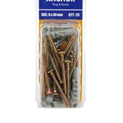 krisbow-set-sekrup-dan-plug-6x30mm-25pcs