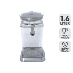 main image Kris Stoples Makanan Plastik Persegi 1.6 Ltr - Silver