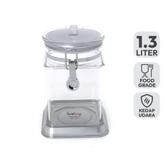 main image Kris Stoples Makanan Plastik Persegi 1.3 Ltr - Silver