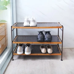 main image Rak Sepatu 3 Tingkat Epoxy Bronze