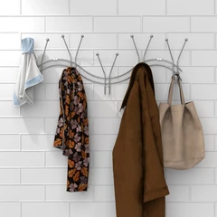 main image Stora Gantungan Pakaian Dinding Bentuk Y 5 Kait