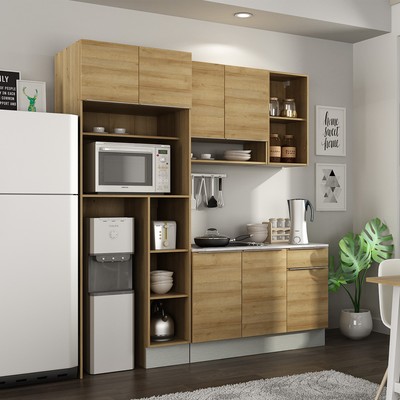 Gambar Informa Prescoot Kitchen Set Sudut M - Cokelat Oak