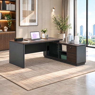 Jual Informa Moza Meja Kantor 1816 Cokelat Walnut Abu Abu Terbaru ...