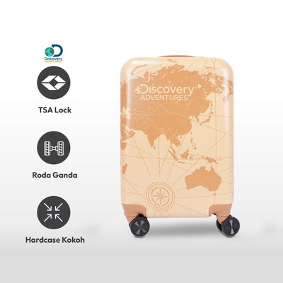 Gambar Discovery Adventures 20 Inci Koper Pc & Abs World Map