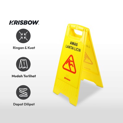 Gambar Krisbow Floor Sign Awas Lantai Licin - Kuning