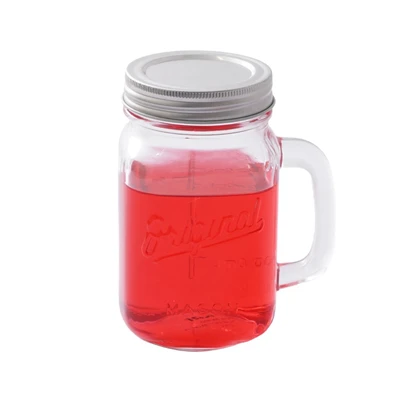 Gambar Delicia Mason Mug Kaca 473 ml Set 4 pcs Transparan