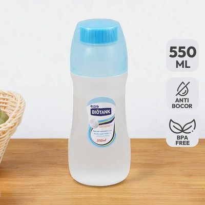Gambar Komax Botol Minum Plastik Biotank Magic 550 ml - Biru