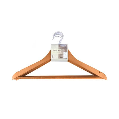 Gambar Informa Hanger Baju Kayu 44.5 cm Set 8 pcs - Cokelat