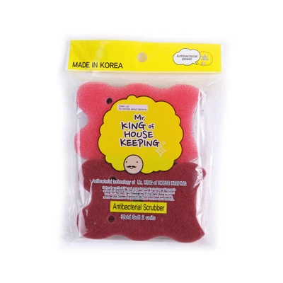 Gambar Mr. King Of Housekeeping Spons Scrubber Antibakteri 3 Lapis Set 2 pcs