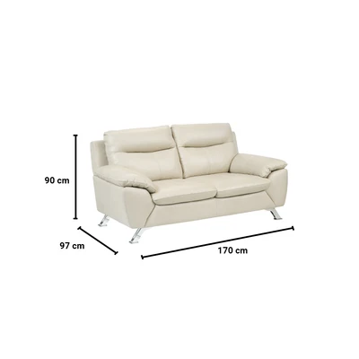 Gambar Ferrara Biella Sofa Kulit 2 Seater - Krem